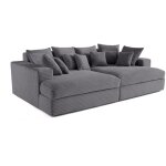 Lisa design - collins - canap droit 4 places avec double mridienne - assise profonde - velours ctel ...