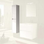 Colonne de salle de bain suspendue 140x30 cm avec 4 �tag�res en verre coloris ch�ne clair caledonia - ...