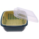 Colonne de cuisine double couche 2 en 1 avec bol filtre amovible, pour �vier traversant et rangement