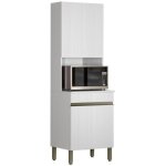 Colonne de cuisine micro - onde blanc 2 portes 5 niches l 60 h 193 p 53. 5 cm Colonne de cuisine micro - onde blanc 2 portes 5 niches l 60 h 193 p 53. 5 cm