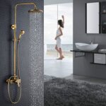 Colonne de douche auralum - rglable - ensemble mural - en bronze solide - design rtro