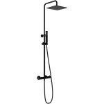 Kiamami valentina - colonne de douche carre avec thermostat noir mat
