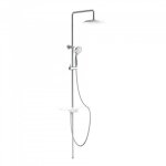 Colonne de douche - chrome - grande tête et douchette - sans robinet - 60500 Colonne de douche - chrome - grande tête et douchette - sans robinet - 60500