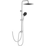 Colonne de douche chrom�, syst�me de douche avec douchette, set kit de douche sans mitigeur en acier ...