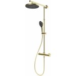 Schulte - colonne de douche dore avec thermostat intgr, 42 x 92 cm douchette  main ronde, pommeau ...