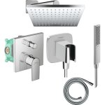 Colonne de douche encastre mcanique hansgrohe vernis shape flexible isiflex douchette pulsifye chrom ...