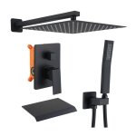 Colonne de douche encastre, ensemble de douche noir, colonne douche encastrable avec bec dverseur de ...