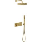 Colonne de douche encastr�e thermostatique jacob delafon grands boulevards laiton bross�