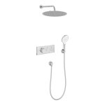 Colonne de douche encastre thermostatique jacob delafon grands boulevards ronde chrome