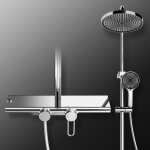 [jamais utilis�] colonne de douche avec �tag�re 40 cm, douchette 5 jets & douche pluie, tige r�glable, ...