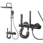 Colonne de douche en gris - colonne douche r�glable en hauteur 4 modes, mommeau de douche, jet, robinet, ...