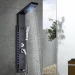 Colonne de douche hydromassante avec 4 jets de massage affichage led de la temprature de l'eau, systme ...