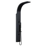 Colonne de douche hydromassante avec tagre - noir mat - 20 x 140 cm - roana