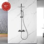 Colonne de douche mcanique avec barre extensible sky bath gris mat pvd srie diamond