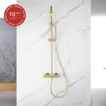 Colonne de douche mcanique avec barre extensible sky bath or bross pvd srie diamond