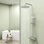 Colonne de douche avec mitigeur mcanique - douchette 3 jets - hauteur rglable - chrom - biubiubath ...