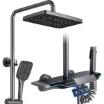 Esip - colonne de douche avec mitigeur thermostatique, systeme de douche piano avec 30x20cm douche de ... Esip - colonne de douche avec mitigeur thermostatique, systeme de douche piano avec 30x20cm douche de ...