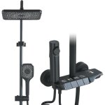 Colonne de douche noir syst�me de douche r�glable en hauteur ensemble de douche 4 modes spray sup�rieur, ...