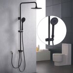 Colonne de douche sans mitigeur avec filtration ? inox noir, jets hydromassants, douchette 3 fonctions, ...