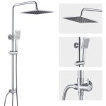 Colonne de douche sans mitigeur, kit complet de douche � effet pluie, pommeau de douche de 25, 4 x 25, ...