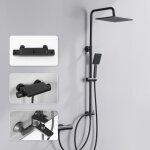 Colonne de douche sans mitigeur, kit complet de douche � effet pluie, pommeau de douche de 25, 4 x 25, ...