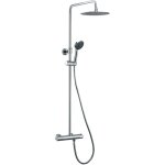 Gme - colonne de douche tlescopique round thermostatique avec cartouche 40 mm, sonde vernet et systme ...