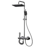 Colonne de douche avec tte carre avec 4 modes de fonctionnement grise