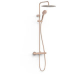 Tres - colonne de douche thermostatique 2 voies or rose mat 24k 19039314opm