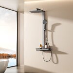 Emke - colonne de douche thermostatique, douche à effet pluie 36 x 24 cm avec robinetterie, système de ... Emke - colonne de douche thermostatique, douche à effet pluie 36 x 24 cm avec robinetterie, système de ...