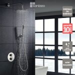 Colonne de douche encastre avec mitigeur thermostatique acier inoxydable anti - calcaire - design moderne ...