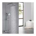 Colonne de douche thermostatique ensemble de douche système de douche chromé corps en laiton hauteur ... Colonne de douche thermostatique ensemble de douche système de douche chromé corps en laiton hauteur ...