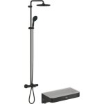 Colonne bain douche thermostatique grohe vitalio start system noir mat + panier douche start cube