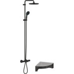 Colonne bain douche thermostatique grohe vitalio start system noir mat + tablette de douche d'angle start ...