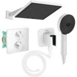 Colonne douche thermostatique hansgrohe ecostat square douche de t�te pulsify s flexible isiflex douchette ...