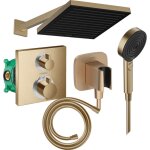 Colonne douche thermostatique hansgrohe ecostat square douche de t�te pulsify s flexible isiflex douchette ...