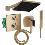 Colonne douche thermostatique hansgrohe ecostat square douche de t�te pulsify s flexible isiflex douchette ...