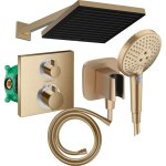 Colonne douche thermostatique hansgrohe ecostat square douche de t�te pulsifys flexible isiflex douchette ...