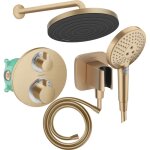 Hansgrohe - colonne de douche thermostatique ecostat s douche de tte pulsify s flexible isiflex douchette ...