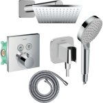 Colonne de douche thermostatique hansgrohe showerselect e douche de tte vernis shape flexible metaflex ...
