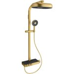 Colonne de douche thermostatique jacob delafon grands boulevards avec tablette en verre laiton bross� ...
