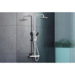 Bernstein - colonne de douche thermostatique murale blanc / noir 30x45x87 - 132cm (lxpxh) hauteur réglable, ... Bernstein - colonne de douche thermostatique murale blanc / noir 30x45x87 - 132cm (lxpxh) hauteur réglable, ...