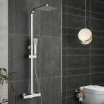 Acezanble - colonne de douche thermostatique , robinet en laiton, douche de t�te en acier inoxydable ...
