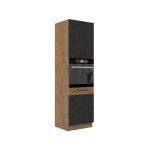 Colonne four cuisine rock - mlamin dcor chene lancelot et gris matera - 2 portes + 4 tageres - l60 ...