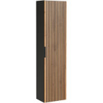 Colonne murale en bois - h 140 x l 35 x p 25 cm - sylve black wotan - livraison gratuite