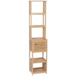 Tendance - colonne de rangement bambou et mdf 1 porte - trinidad
