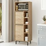 Colonne rangement cuisine niche micro - ondes d�cor bois jena