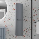 Aurlane - colonne de rangement gris suspendu - hauteur 120 cm - 2 portes - leon