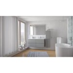 Ondee - zen - colonne de rangement � suspendre trendy - 30 cm 2 portes - laqu� gris mat