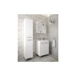 Colonne de salle de bain autoportante 185x35cm blanc brillant 4 �tag�res, fermeture amortie bonita