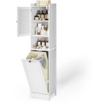 Colonne de salle de bain bealife meuble rangement tagres rglables avec 1 panier  linge amovible 1 ...